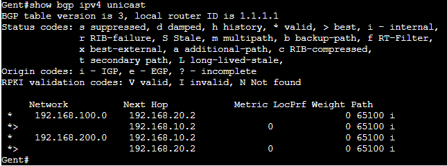 show bgp ipv4 unicast