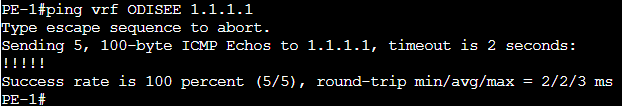 Ping vrf ODISEE 1.1.1.1
