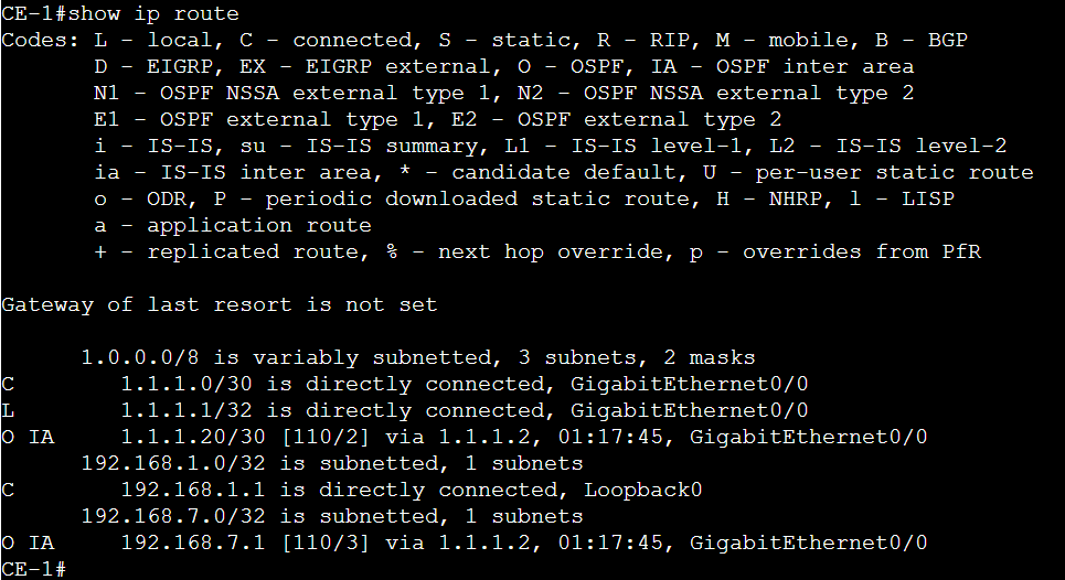 Show ip route