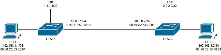 VXLAN topologie